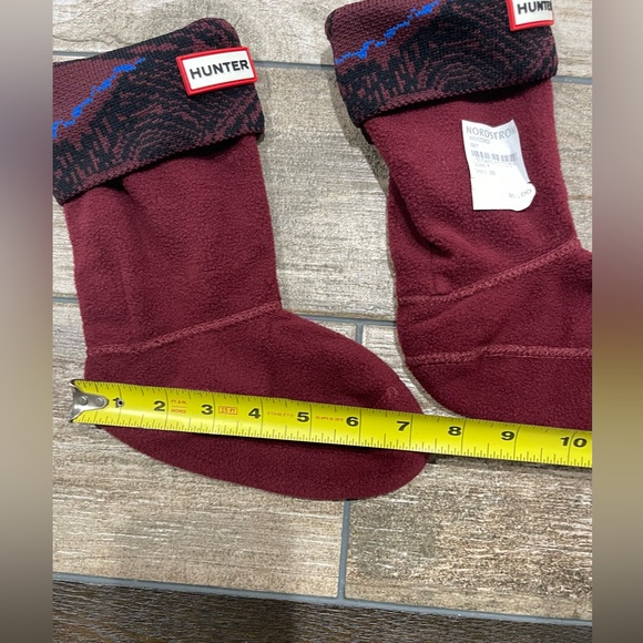Hunter Kids Girls Original Wave Intarsia Boot Socks Dulse/Azure Size M - Picture 6 of 6